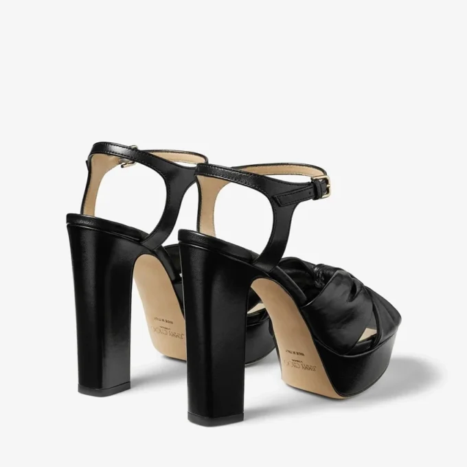 Sandalias con plataforma Heloise 120 de piel napa negra Sandalias con plataforma Heloise 120 de piel napa negra