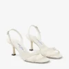 Sandalias cruzadas con talón abierto Elsy 70 en piel napa color latte Sandalias cruzadas con talón abierto Elsy 70 en piel napa color latte