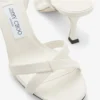Sandalias cruzadas con talón abierto Elsy 70 en piel napa color latte Sandalias cruzadas con talón abierto Elsy 70 en piel napa color latte