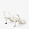 Sandalias cruzadas con talón abierto Elsy 70 en piel napa color latte Sandalias cruzadas con talón abierto Elsy 70 en piel napa color latte