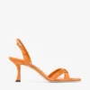 Sandalias cruzadas con talonera Elsy 70 en ante naranja atardecer Sandalias cruzadas con talonera Elsy 70 en ante naranja atardecer