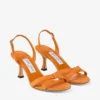 Sandalias cruzadas con talonera Elsy 70 en ante naranja atardecer Sandalias cruzadas con talonera Elsy 70 en ante naranja atardecer