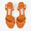 Sandalias cruzadas con talonera Elsy 70 en ante naranja atardecer Sandalias cruzadas con talonera Elsy 70 en ante naranja atardecer