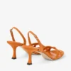 Sandalias cruzadas con talonera Elsy 70 en ante naranja atardecer Sandalias cruzadas con talonera Elsy 70 en ante naranja atardecer