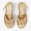 Sandalias de cuña Aella 60 de rafia dorada Sandalias de cuña Aella 60 de rafia dorada