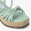 Sandalias de cuña Nyra 60 de piel napa verde Sandalias de cuña Nyra 60 de piel napa verde