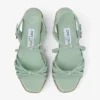 Sandalias de cuña Nyra 60 de piel napa verde Sandalias de cuña Nyra 60 de piel napa verde