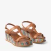 Sandalias de cuña Theia 60 con rafia multicolor en diseño chevron Sandalias de cuña Theia 60 con rafia multicolor en diseño chevron