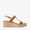 Sandalias de cuña Theia 60 en piel marrón claro Sandalias de cuña Theia 60 en piel marrón claro