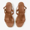 Sandalias de cuña Theia 60 en piel marrón claro Sandalias de cuña Theia 60 en piel marrón claro
