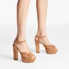 Sandalias de plataforma Heloise 120 en ante color toffee Sandalias de plataforma Heloise 120 en ante color toffee