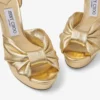 Sandalias de plataforma Heloise 120 en piel napa metalizada dorada Sandalias de plataforma Heloise 120 en piel napa metalizada dorada