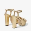 Sandalias de plataforma Heloise 120 en piel napa metalizada dorada Sandalias de plataforma Heloise 120 en piel napa metalizada dorada