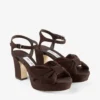 Sandalias de plataforma Heloise 80 en ante color chocolate Sandalias de plataforma Heloise 80 en ante color chocolate