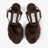 Sandalias de plataforma Heloise 80 en ante color chocolate Sandalias de plataforma Heloise 80 en ante color chocolate