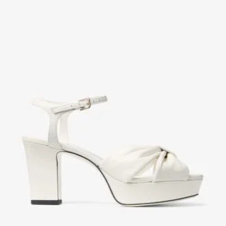 Sandalias de plataforma Heloise 80 en piel napa color latte
