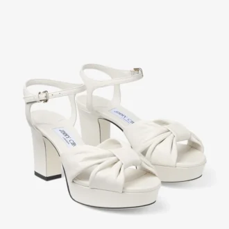 Sandalias de plataforma Heloise 80 en piel napa color latte