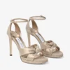 Sandalias de plataforma Rosie 100 en ante dorado brillante Sandalias de plataforma Rosie 100 en ante dorado brillante