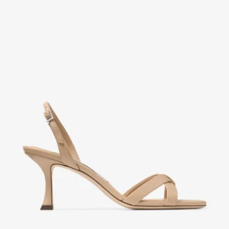 Sandalias de talón abierto Elsy 70 Chai de piel napa