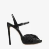 Sandalias Elly 120 en piel de guante suave negra y piel napa brillante