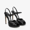 Sandalias Elly 120 en piel de guante suave negra y piel napa brillante