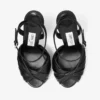 Sandalias Elly 120 en piel de guante suave negra y piel napa brillante