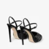 Sandalias Elly 120 en piel de guante suave negra y piel napa brillante