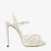 Sandalias Elly 120 Latte de piel de guante suave y napa brillante