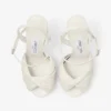 Sandalias Elly 120 Latte de piel de guante suave y napa brillante