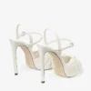 Sandalias Elly 120 Latte de piel de guante suave y napa brillante