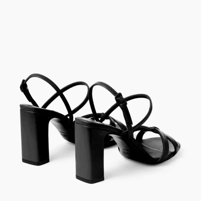 Sandalias Elsy de tacón grueso de 85 mm en piel napa negra Sandalias Elsy de tacón grueso de 85 mm en piel napa negra