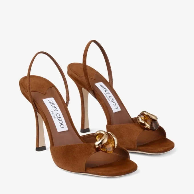 Sandalias Emani 100 de ante marrón claro y ámbar Sandalias Emani 100 de ante marrón claro y ámbar