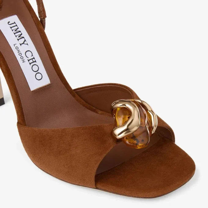 Sandalias Emani 100 de ante marrón claro y ámbar Sandalias Emani 100 de ante marrón claro y ámbar