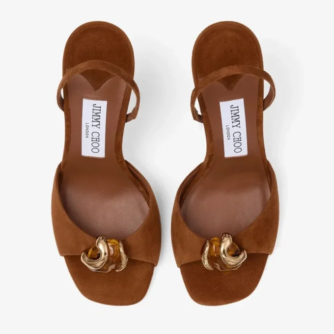 Sandalias Emani 100 de ante marrón claro y ámbar Sandalias Emani 100 de ante marrón claro y ámbar