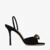 Sandalias Emani 100 de ante negro y verde trébol