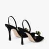 Sandalias Emani 100 de ante negro y verde trébol