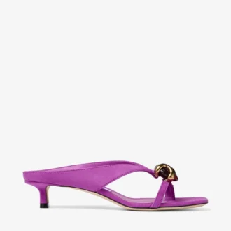 Sandalias Emeri Stone 35 de ante violeta orquídea y ámbar oscuro