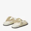Sandalias Fayence de charol metalizado color champán con perlas