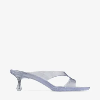 Sandalias Jelly Drop 50 de gelatina con purpurina plateada