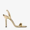 Sandalias Jenn 100 de piel napa metalizada dorada