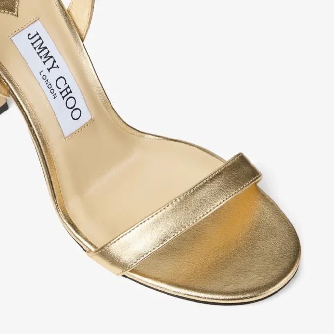 Sandalias Jenn 100 de piel napa metalizada dorada