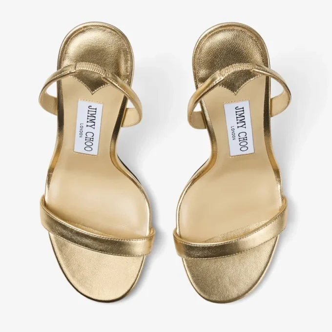 Sandalias Jenn 100 de piel napa metalizada dorada