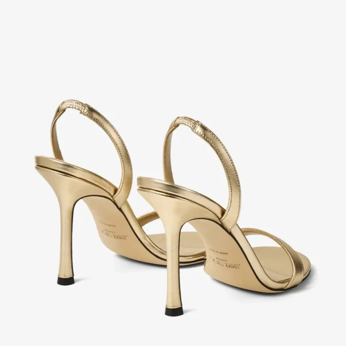 Sandalias Jenn 100 de piel napa metalizada dorada