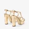 Sandalias Kesia 120 de piel con efecto metal líquido dorado