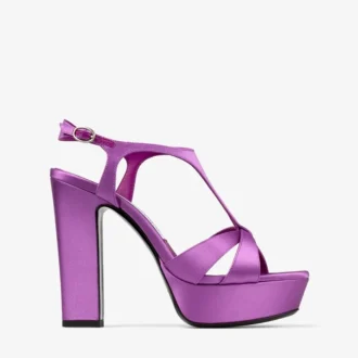 Sandalias Kesia 120 de satén violeta orquídea