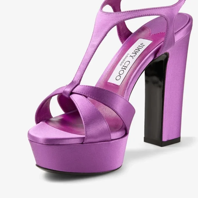Sandalias Kesia 120 de satén violeta orquídea Sandalias Kesia 120 de satén violeta orquídea
