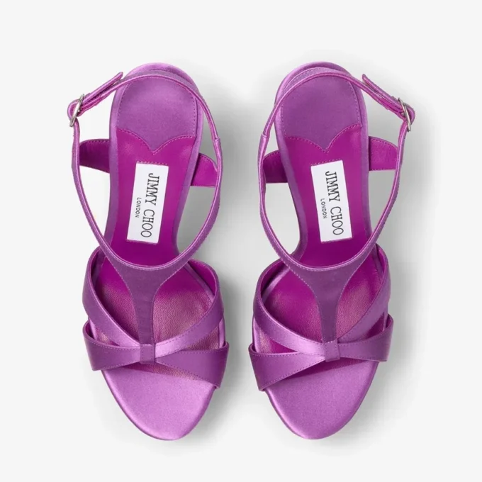Sandalias Kesia 120 de satén violeta orquídea Sandalias Kesia 120 de satén violeta orquídea