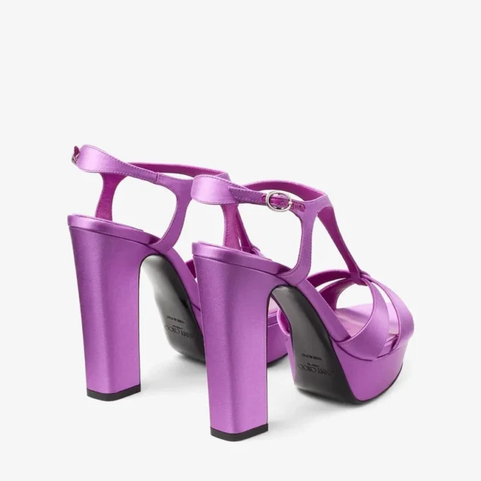 Sandalias Kesia 120 de satén violeta orquídea Sandalias Kesia 120 de satén violeta orquídea