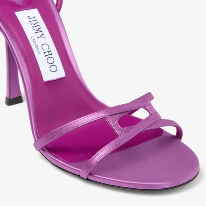 Sandalias Leo 100 de satén violeta orquídea