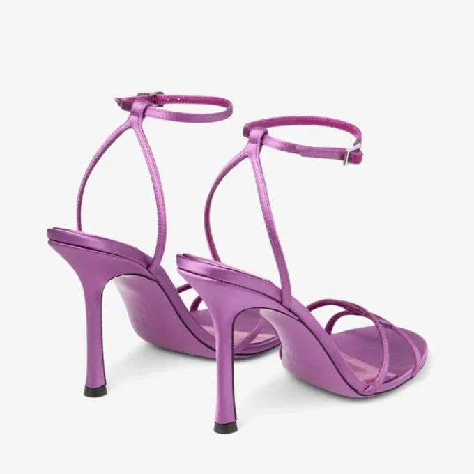 Sandalias Leo 100 de satén violeta orquídea